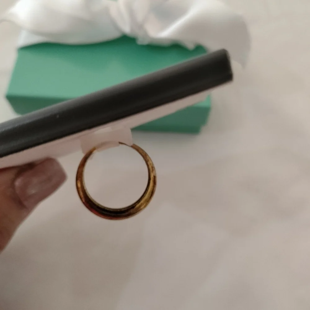 Argento Vivo Sterling Silver 18kt Gold Plated Ring, size 8 - Picture 5 of 7